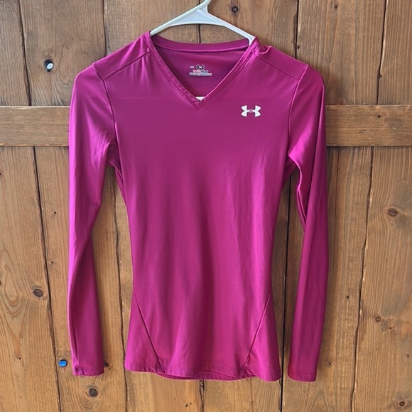 Under Armour Pink Fitted Long Sleeve Tee | Women’s Size Medium - Picture 2 of 6